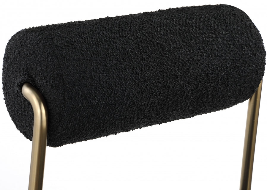 Chaise de salle à manger Carly en tissu bouclé