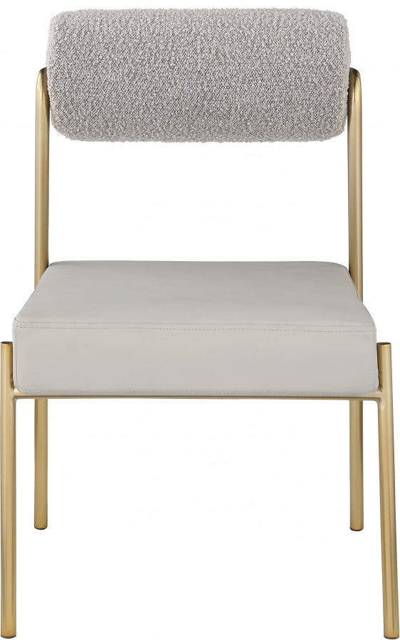 Chaise de salle à manger Carly en tissu bouclé