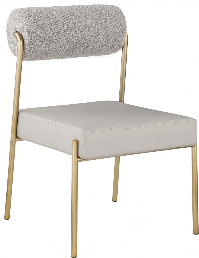 Chaise de salle à manger Carly en tissu bouclé