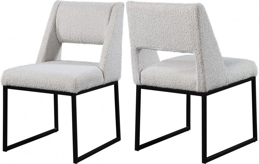 Chaise de salle à manger Jayce en tissu bouclé
