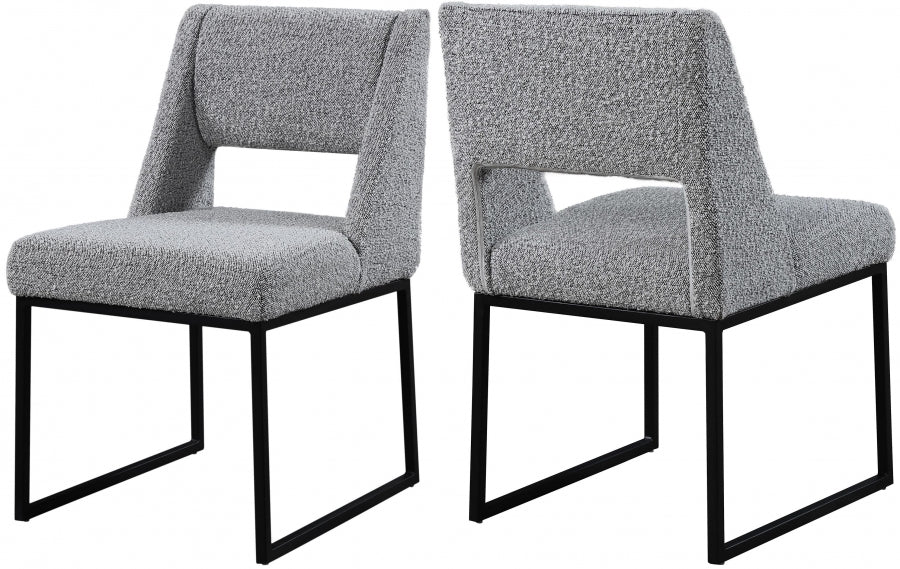Chaise de salle à manger Jayce en tissu bouclé