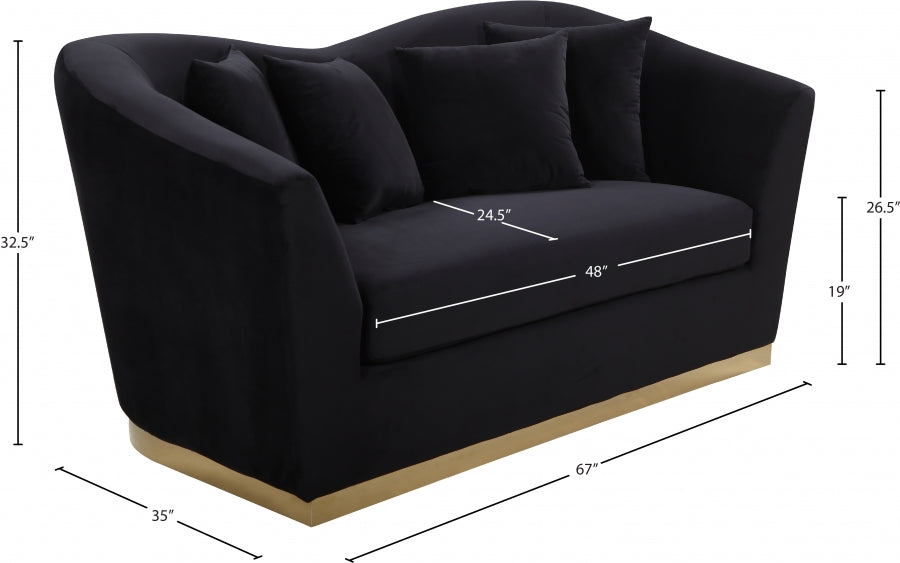 Causeuse en velours Arabella 