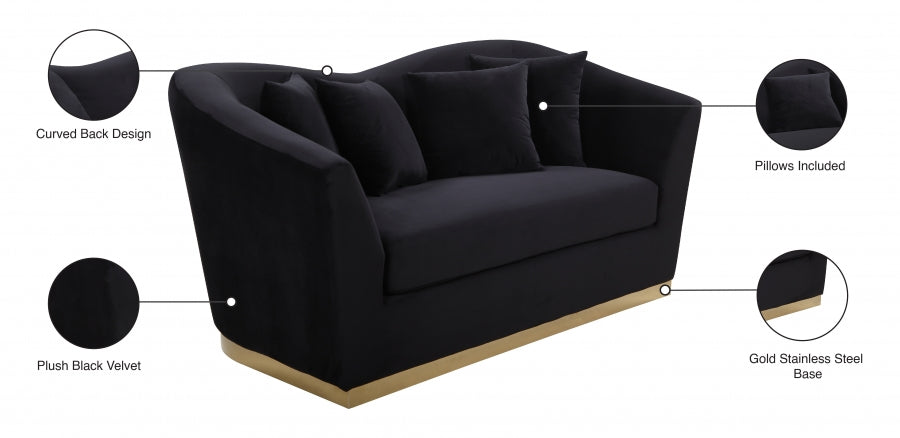 Causeuse en velours Arabella 