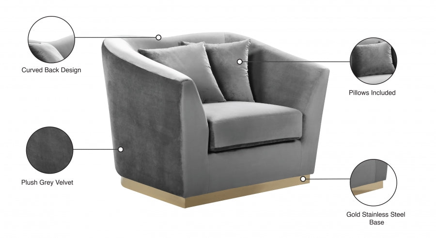 Chaise en velours Arabella