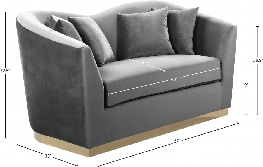 Causeuse en velours Arabella 