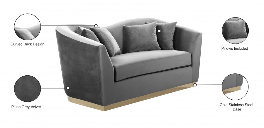 Causeuse en velours Arabella 