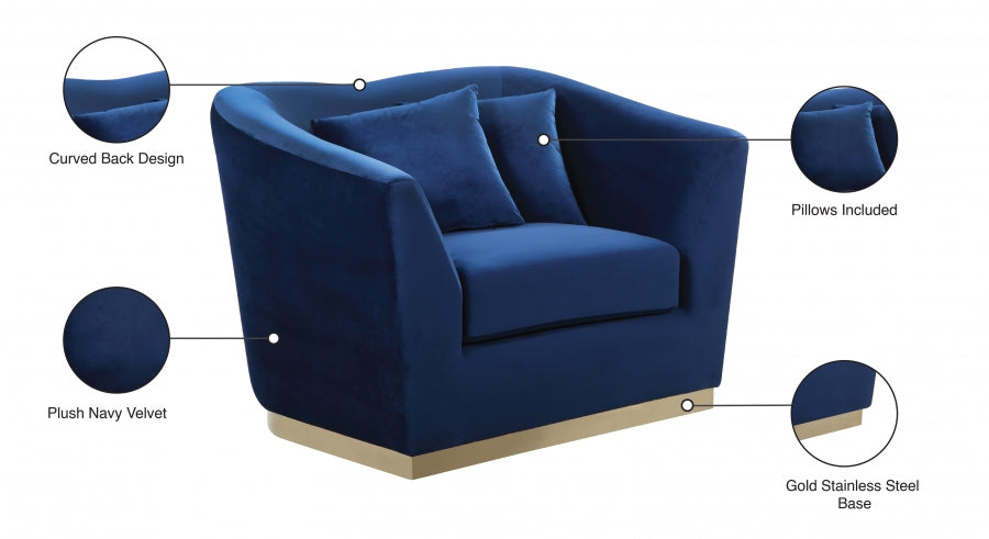 Chaise en velours Arabella