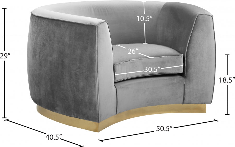 Fauteuil Julien en velours