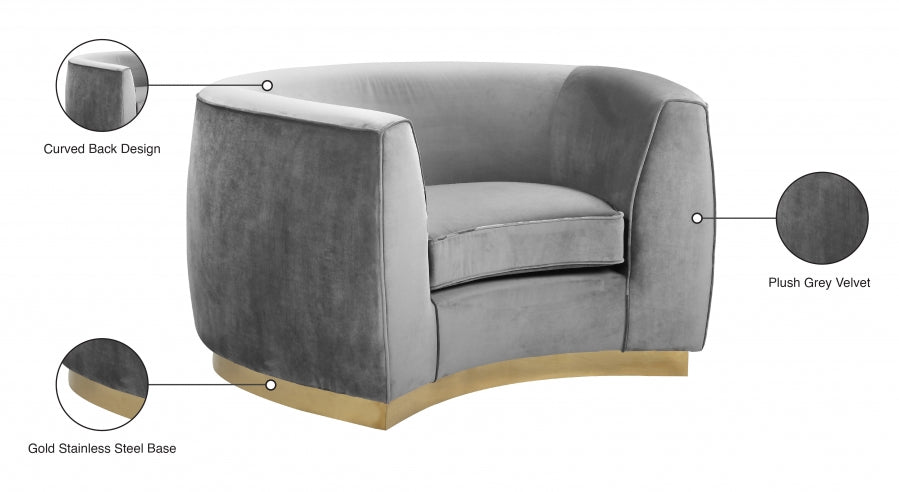 Fauteuil Julien en velours