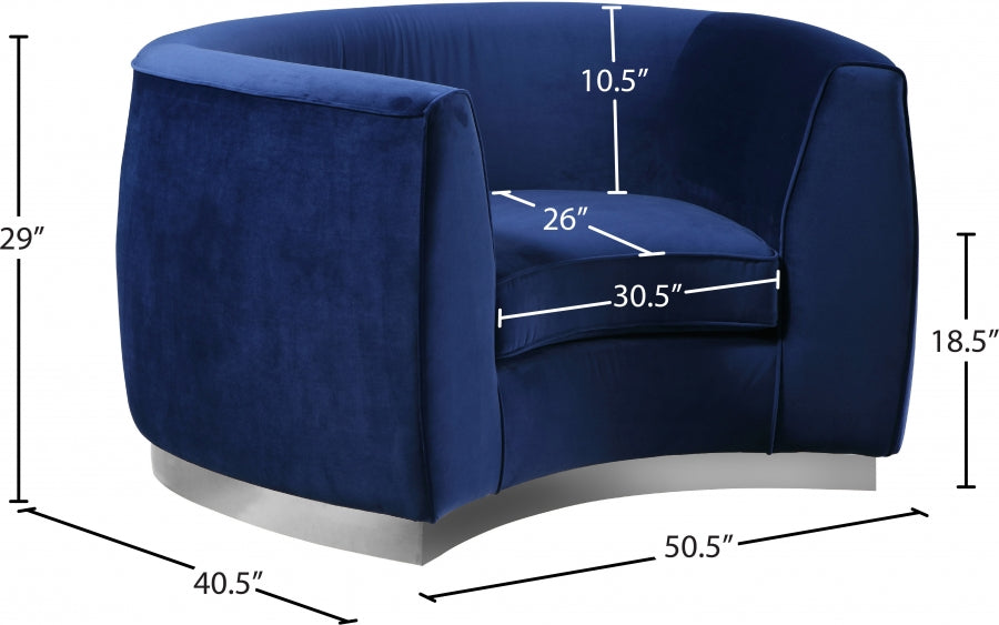 Fauteuil Julien en Velours