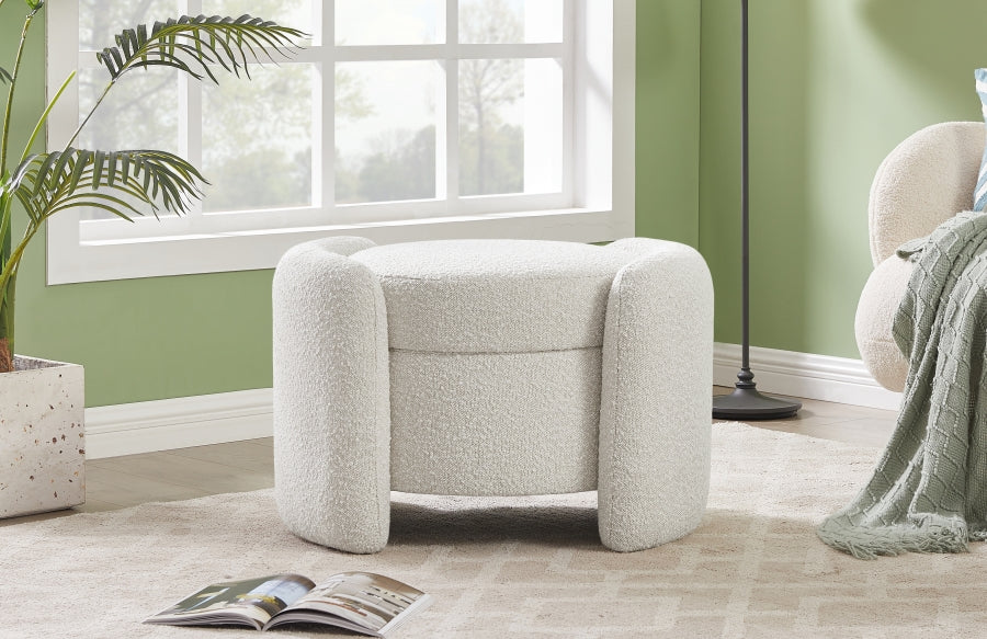Pouf en tissu bouclé Horizon