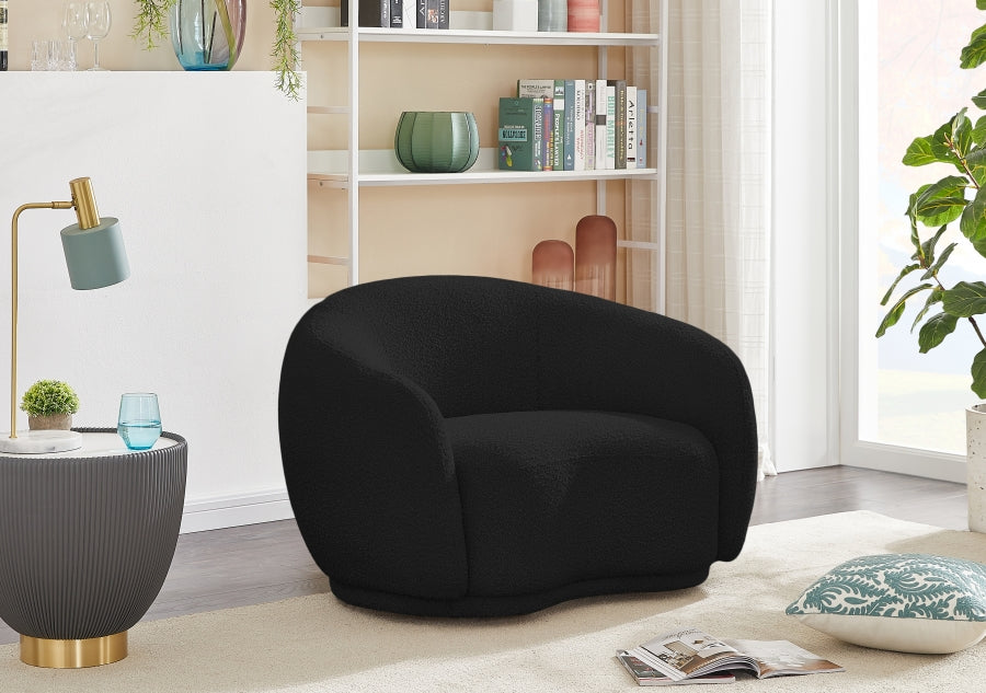 Chaise Hyde en tissu bouclé