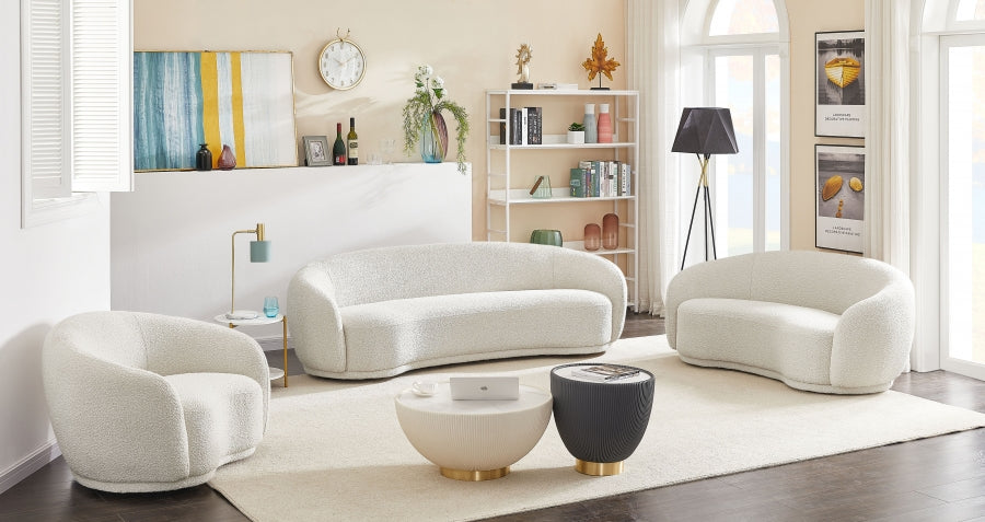 Chaise Hyde en tissu bouclé