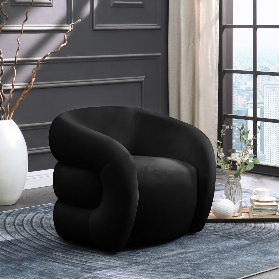 Chaise d'appoint en velours Roxbury