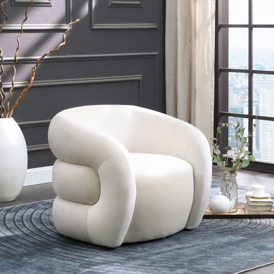 Chaise d'appoint en velours Roxbury