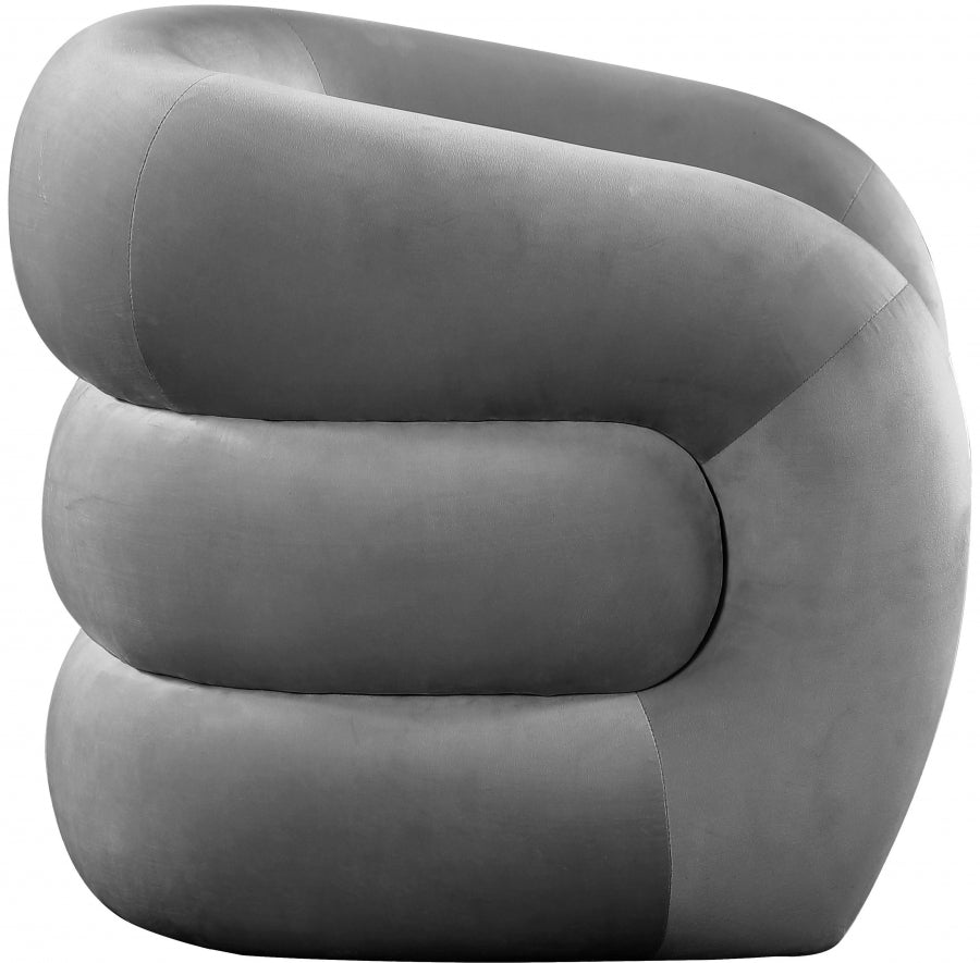 Chaise d'appoint en velours Roxbury