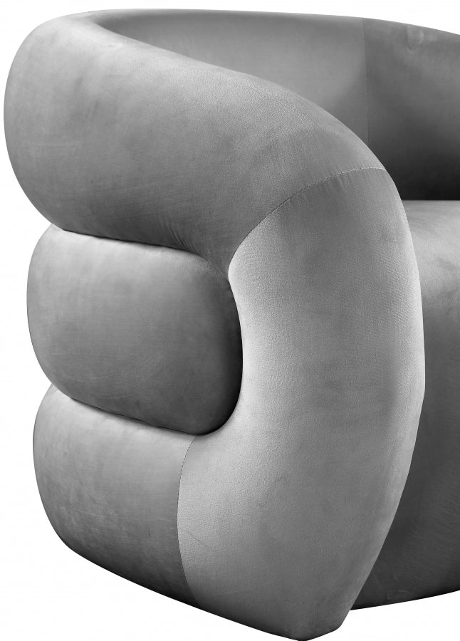 Chaise d'appoint en velours Roxbury