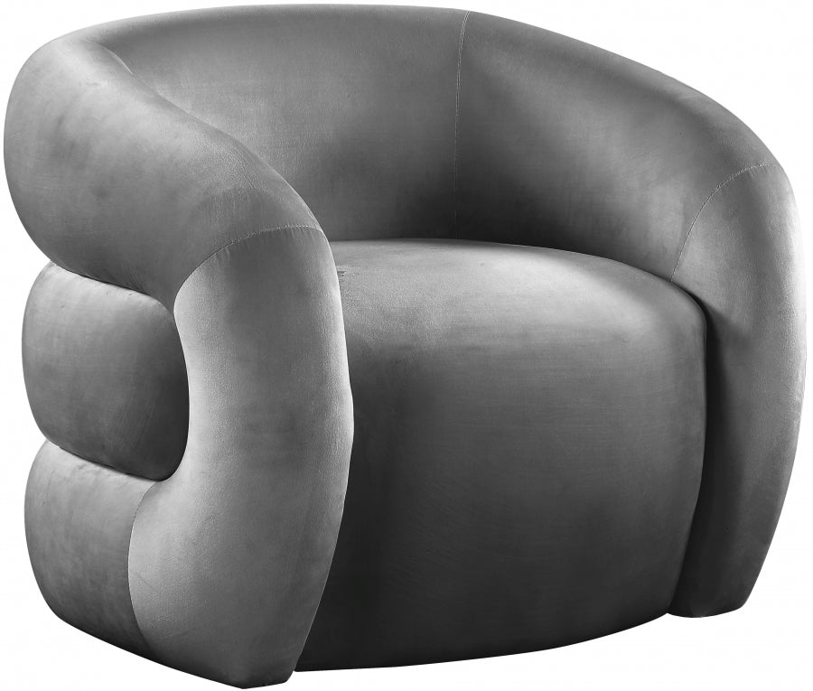 Chaise d'appoint en velours Roxbury