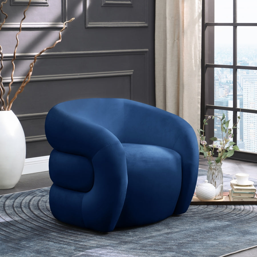Chaise d'appoint en velours Roxbury