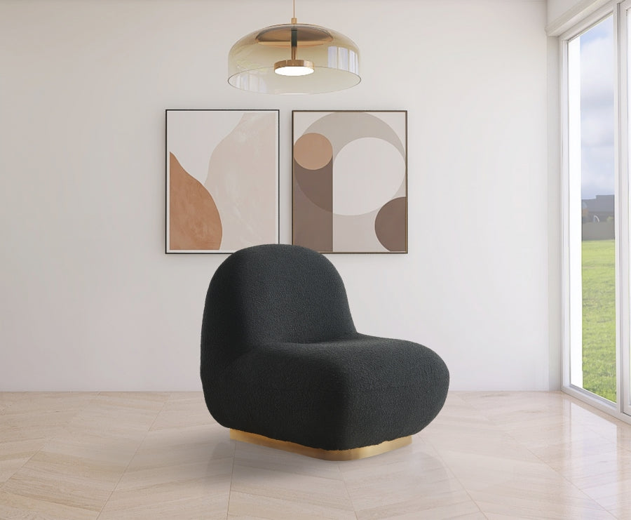 Chaise d'appoint Liam en tissu bouclé