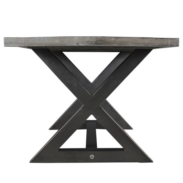 Table de salle à manger rectangulaire Zax en gris vieilli