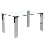 Table de salle à manger rectangulaire Frankfurt en acier inoxydable