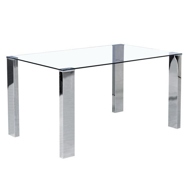 Table de salle à manger rectangulaire Frankfurt en acier inoxydable