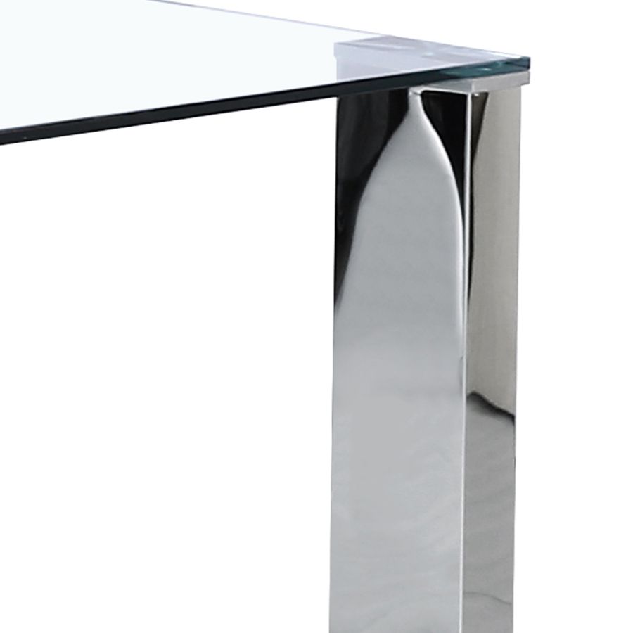 Table de salle à manger rectangulaire Frankfurt en acier inoxydable