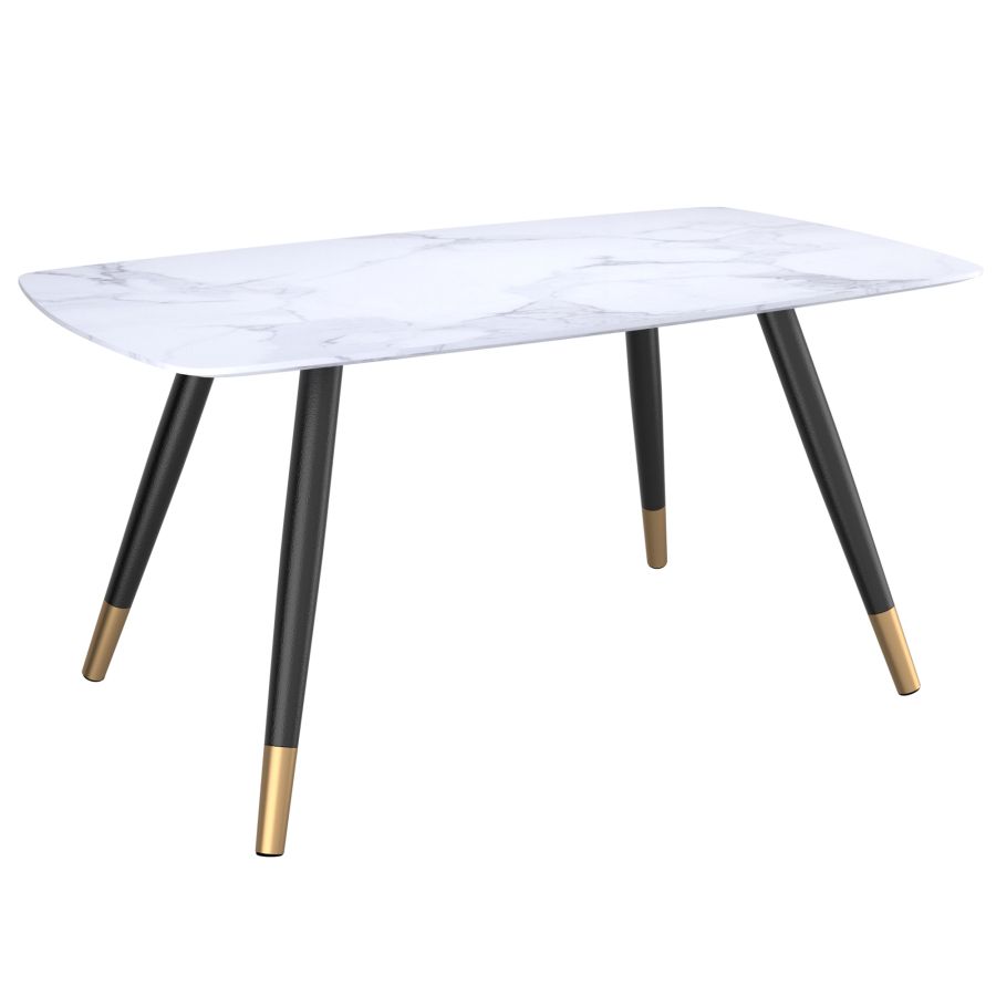 Table de salle à manger rectangulaire Emery en blanc