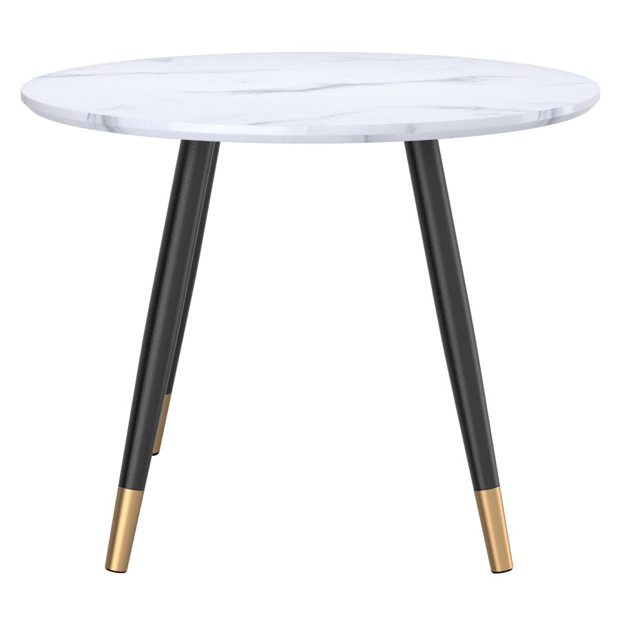 Table de salle à manger ronde Emery en blanc