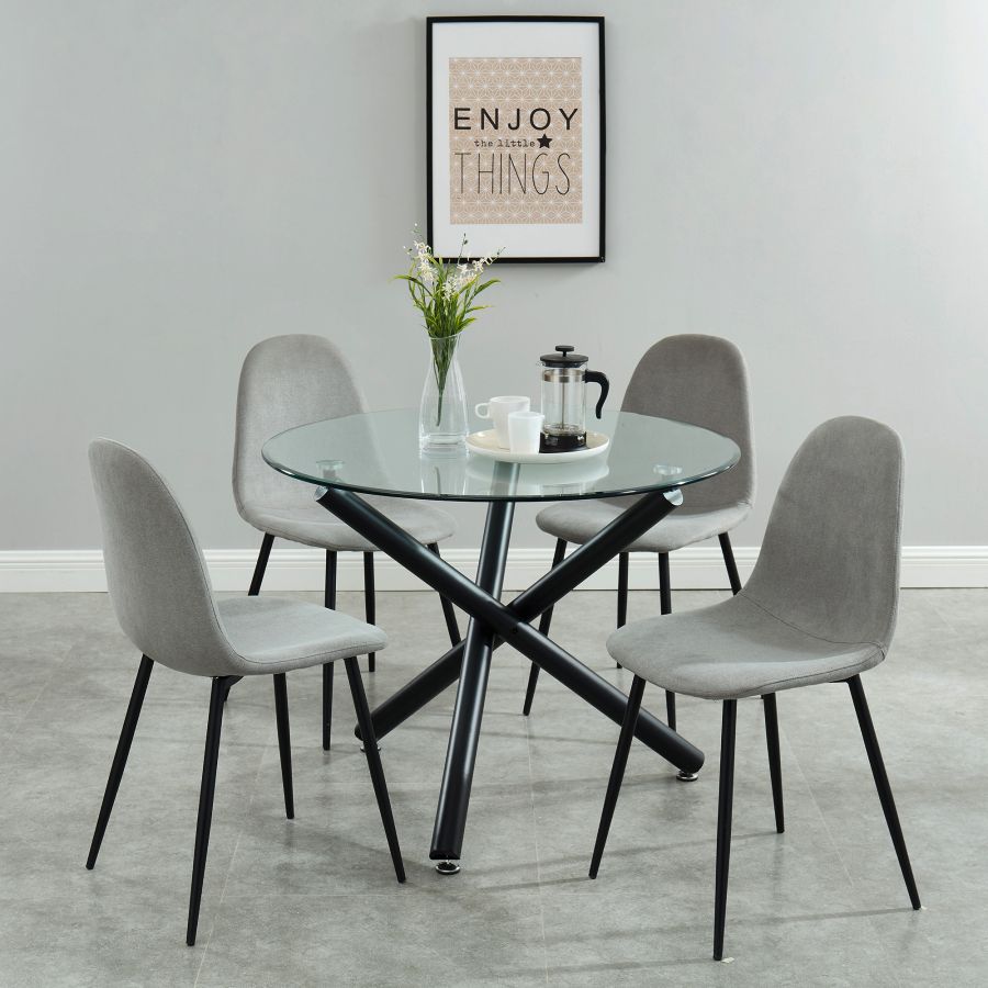 Table de salle à manger ronde Suzette en noir