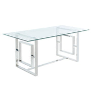 Table de salle à manger rectangulaire Eros en argent