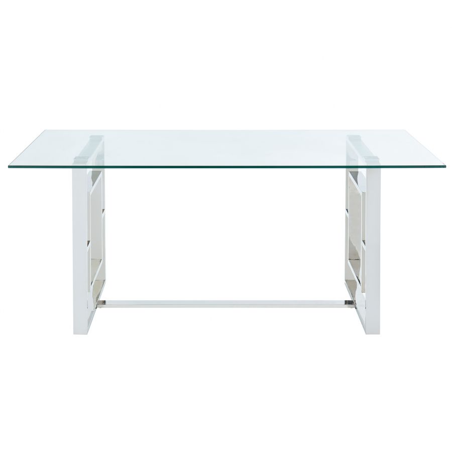Table de salle à manger rectangulaire Eros en argent