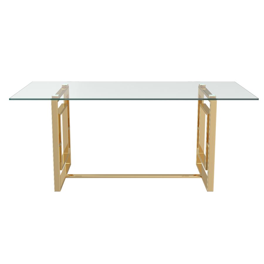 Table de salle à manger rectangulaire Eros en or