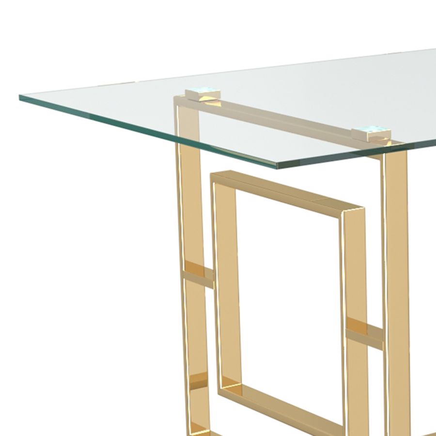 Table de salle à manger rectangulaire Eros en or