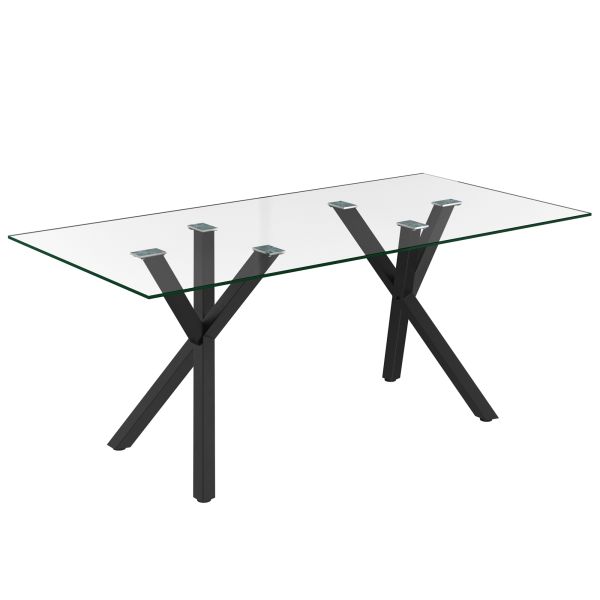 Table de salle à manger rectangulaire Stark en noir