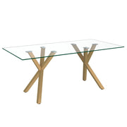 Stark Dining Table in Aged Gold