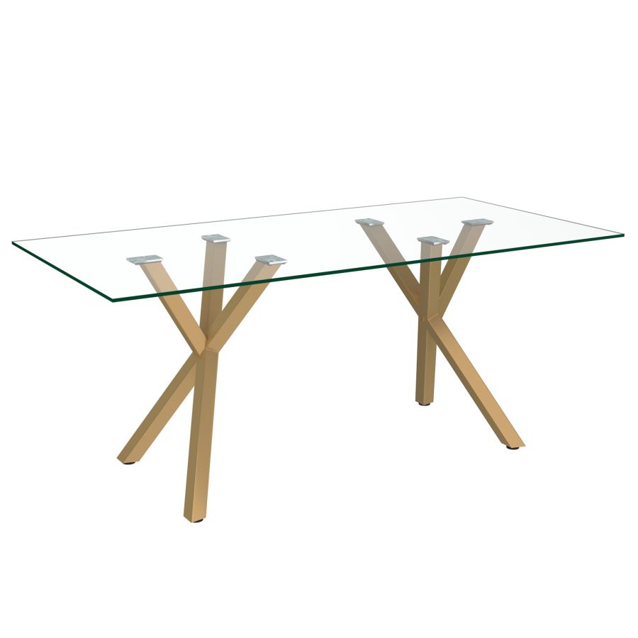 Table de salle à manger Stark en or vieilli
