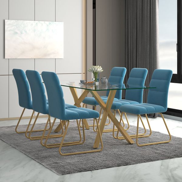 Stark Dining Table in Aged Gold