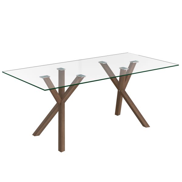 Table de salle à manger rectangulaire Stark en noyer