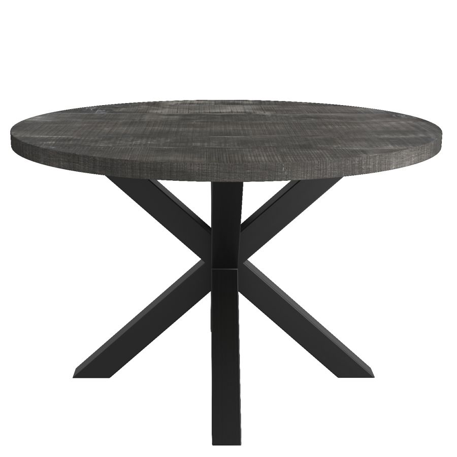 Table de salle à manger ronde Arhan en gris vieilli