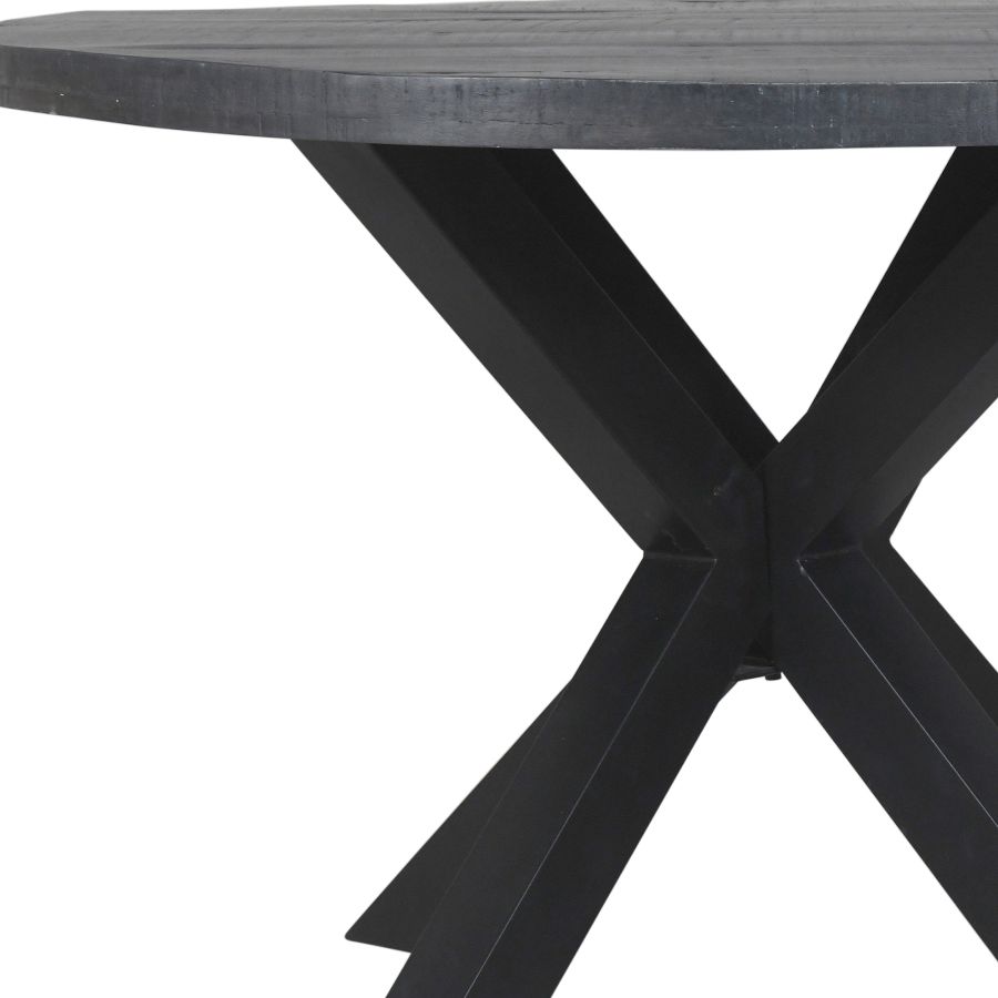 Table de salle à manger ronde Arhan en gris vieilli