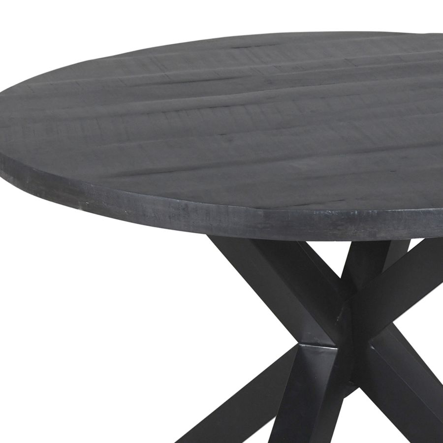 Table de salle à manger ronde Arhan en gris vieilli