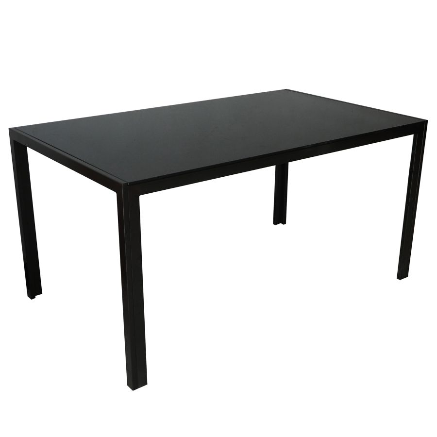 Table de salle à manger rectangulaire Contra en noir