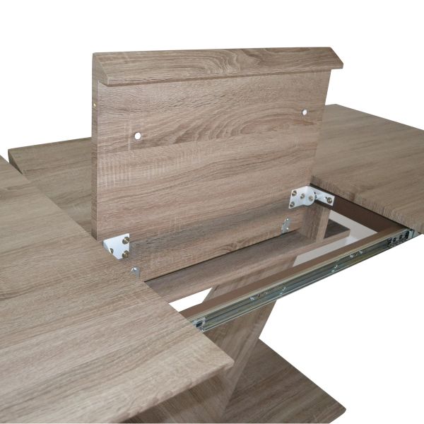 Eclipse Dining Table with Extension in Washed Oak