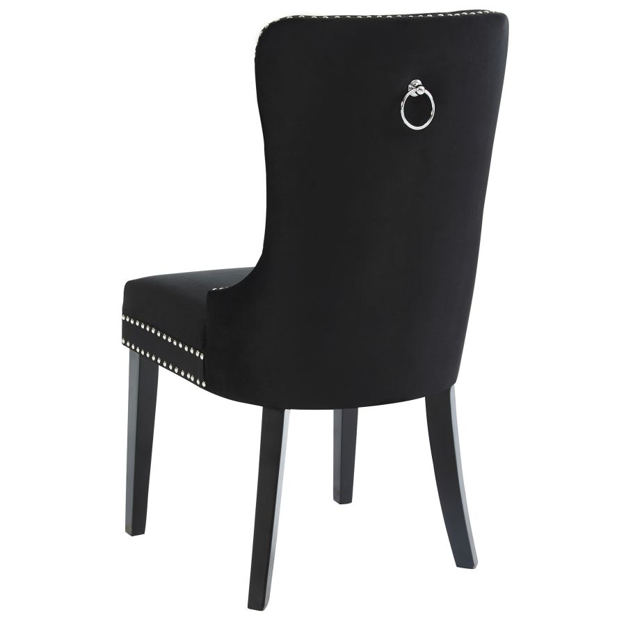 Chaise d'appoint Rizzo, lot de 2 en velours noir