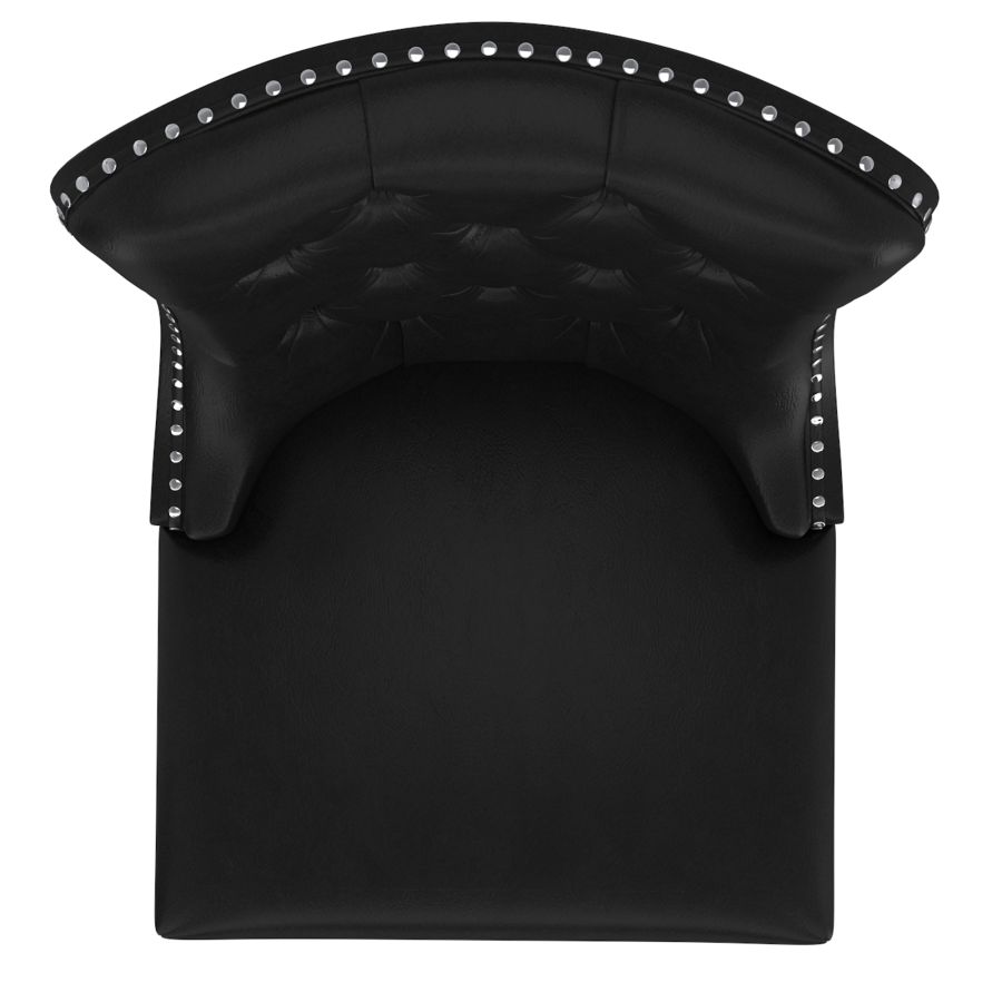 Chaise d'appoint Rizzo, ensemble de 2, en similicuir noir