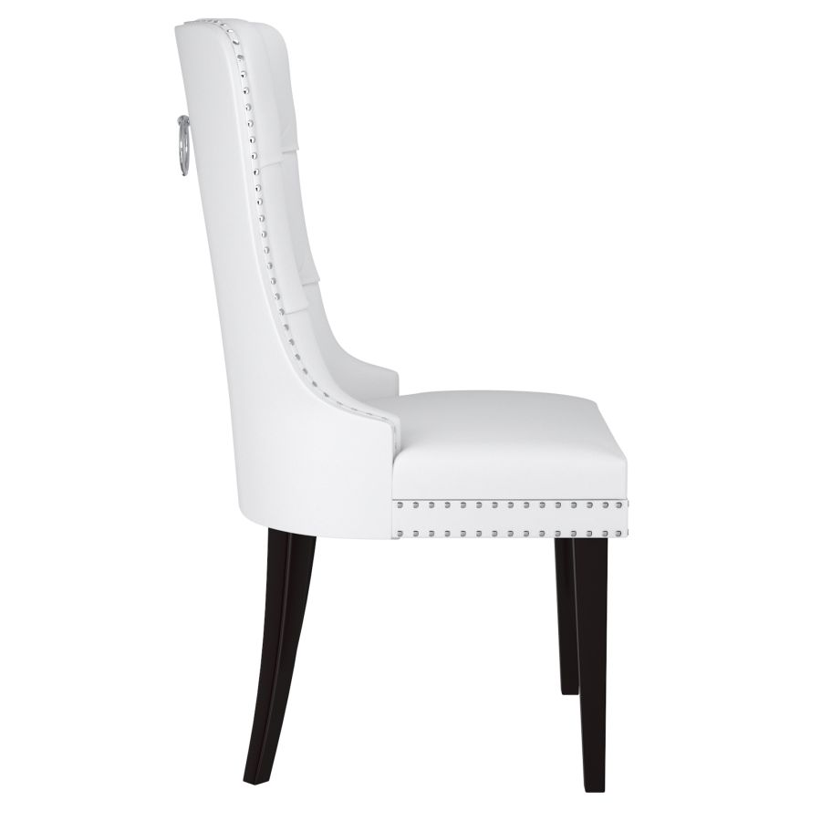 Chaise d'appoint Rizzo, ensemble de 2, en similicuir blanc