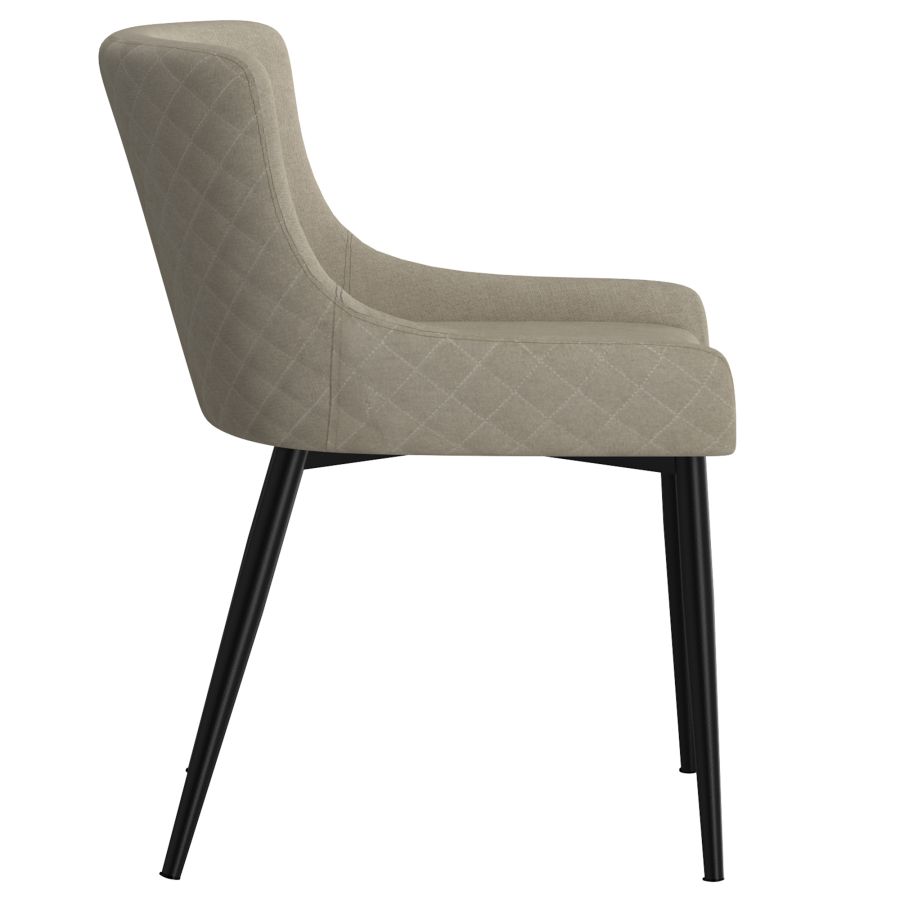 Chaise d'appoint Bianca, ensemble de 2 en beige avec pied noir