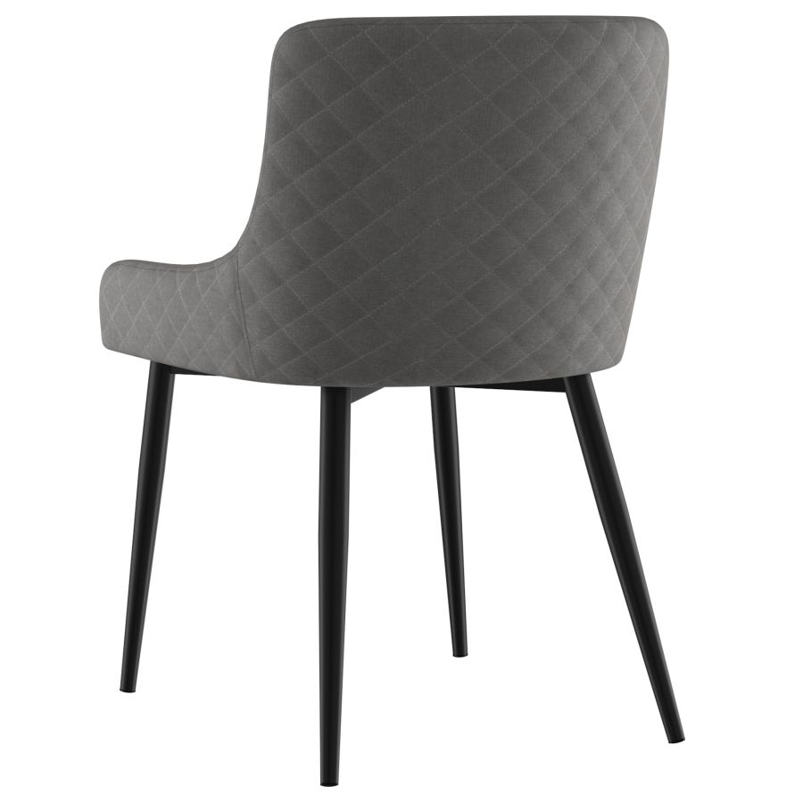 Chaise d'appoint Bianca, ensemble de 2 en gris avec pied noir
